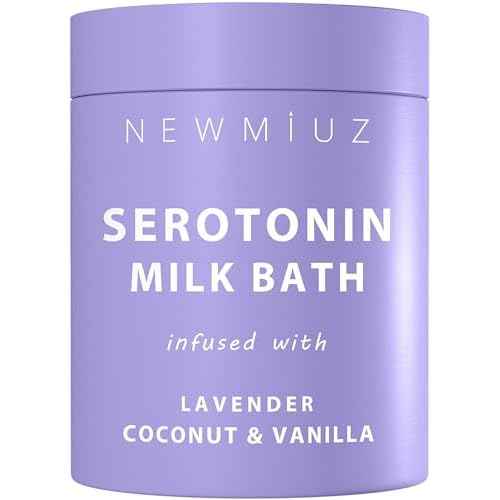 Creamy Coconut Lavender Milk Bath Soak Powder Moisturize Skin Calm Vanilla Luxury Spa Salt Destress Relaxation Gift for Women Perfect Stocking Stuffer