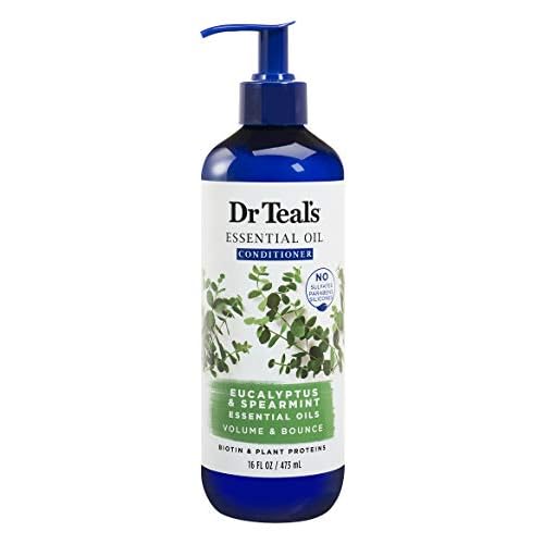 Dr Teal's Eucalyptus Spearmint Volume Bounce Essential Oil Conditioner Sulfate Free, 16 Fl Oz