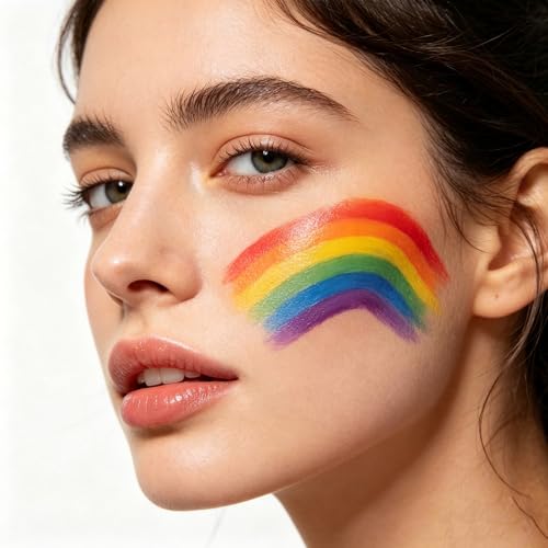Rainbow Pride Face Paint Stick - 4 Pack for Sports & Parties