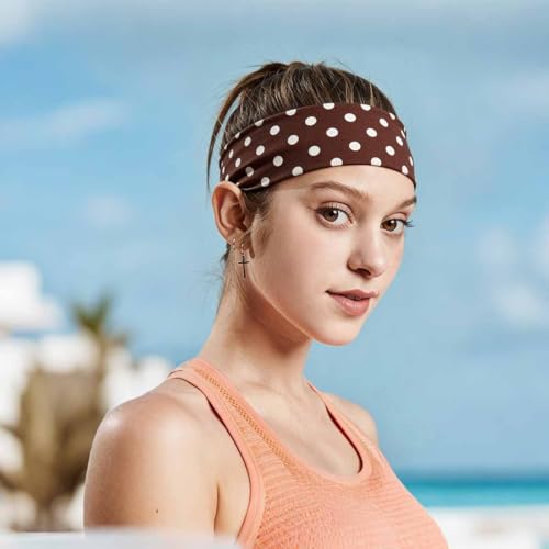 6-Pack Polka Dot Headbands for Women - Soft Elastic Hair Accessories