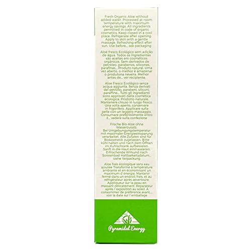 Aloe Vera Gel. Skin care. Lotion. Natural Gel 250 ml (98% Pure Aloe Vera Juice). 100% Pure Aloe transparent Gel Natural de Aloe Vera (organico) 98%. (8.4 Oz)