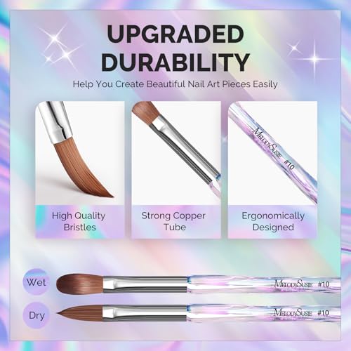 MelodySusie 4-Piece Acrylic Nail Brush Set for Art & Extensions