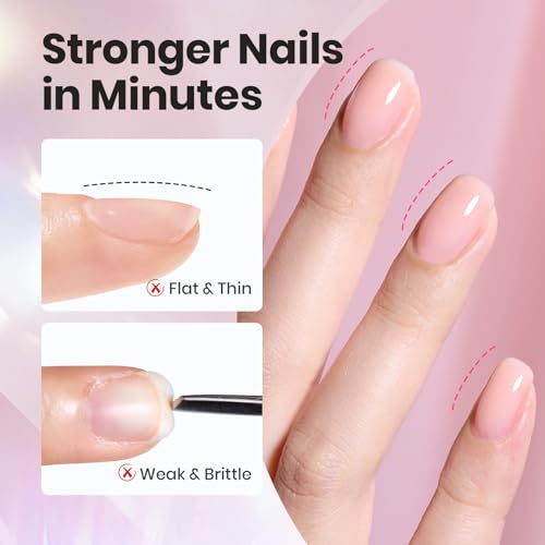 Beetles Builder Gel Clear & Milky Pink Nail Polish with Art Brush - Variation A