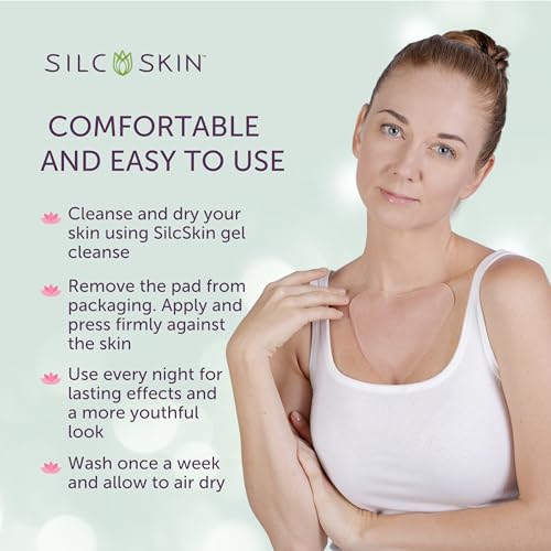 Silc Skin Decollette Pad Medical Grade Chest Wrinkle Patches For Sleep Lines And Sun Damage, Reusable Silicone Chest Pad, Holiday Beauty Gift For Women, 60 Day Supply
