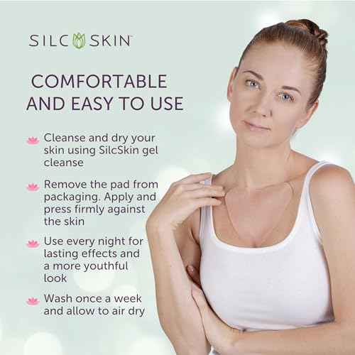 Silc Skin Decollette Pad - Medical-Grade Chest Wrinkle Pads, Smoothing Anti Wrinkle Chest Pads, Reusable Silicone Chest Wrinkle Patches, 60 Day Supply