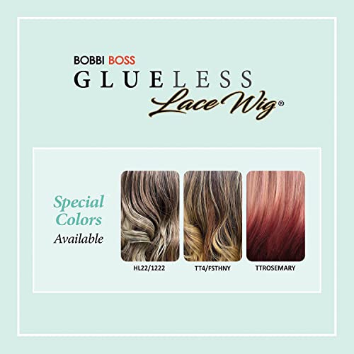 BOBBI BOSS Synthetic Hair 13x4 Deep HD Lace Wig - MLF254 JAEL, Long Curly Hair Wigs with Natural Baby Hair, Safe High Heat Styling (TTROSEMARY)