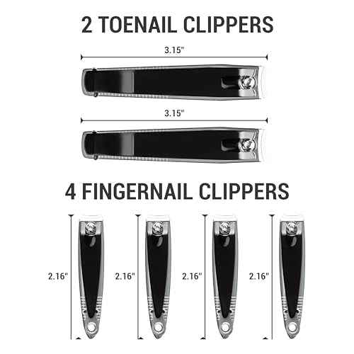 Nail Clippers Set 6 -Pack - Includes Toenail Clippers, Fingernail Clippers, and Finger Nail Clippers for Adults ? Mens Stocking Stuffers for Men and Women, Toe Nail and Fingernail Clipper Kit