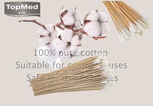 6" Cotton Swabs 300 Count - Single Tip Applicators Wooden Handle