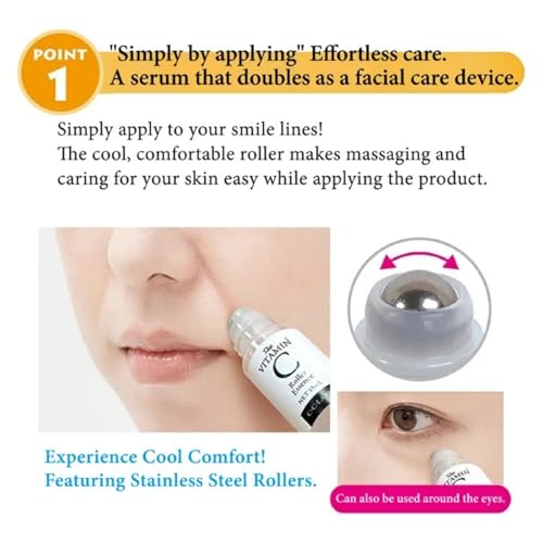 Roller Essence 15ml ? Roll-On Serum with Niacinamide, Collagen & Vitamin C - Targeted Care for Fine Lines, Smile Lines & Eye Area - Fragrance-Free & Easy to Apply