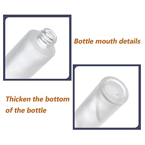 2Pcs 120ml 4oz Empty Refillable Frosted Glass Cosmetic Cream Lotion Bottle Pump Bottles Container Vial Jar Pot With Plastic Lid For Emulsion Essence Liquid (Pack of 2)