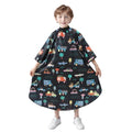 Kids Haircut Cape with Sleeves - Adjustable Neck, Cars Design