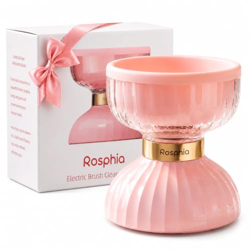 Rechargeable Electric Makeup Brush Cleaner with Night Light - Pink