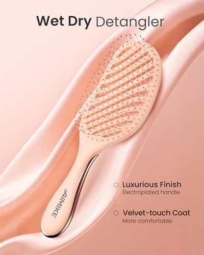 AIMIKE LuxeSilk Detangling Hair Brush - Wet & Dry Tangle-Free, Gentle on Scalp