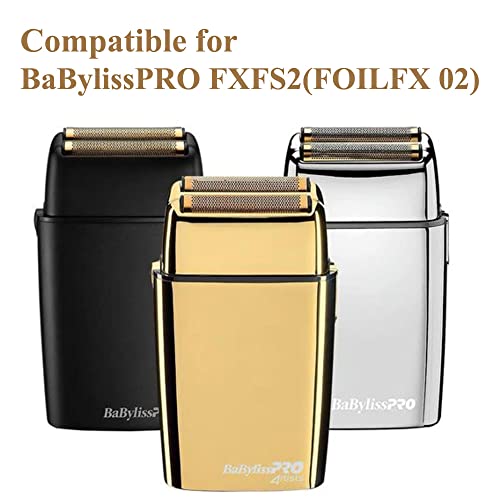 P4L FXRF2 Replacemnet Foil and Cutter fit for Babyliss PRO Barberology FXFS2 (FOILFX 02) ,Generic Shaver Head for Babylisspro Replacement Blade,Babyliss Foil Shaver Replacement Part (Silver)