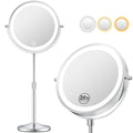 LED Makeup Mirror with 1X/20X Magnification, Adjustable Height