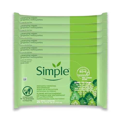 Simple Kind To Skin Cleansing Makeup Remover Wipes 6 Pack