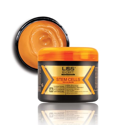 Liss Expert Stem Cells Gold Edition Professional Hair Smoothing Treatment with Argan Oil, Collagen & Hyaluronic Acid, 8.45 fl oz - Magic Gold