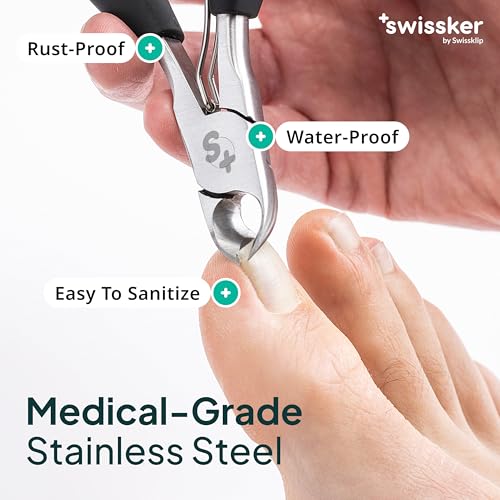 Heavy Duty Toenail Clippers for Thick Nails – Swissker Ergonomic Long Handle Cutter