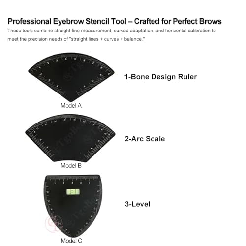 Aluminum Eyebrow Ruler Stencil - Microblading Mapping Tool
