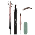 Waterproof Eyebrow Pencil Set with Dual-End Brush & Blade Tip