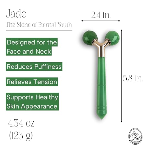 Mount Lai Jade Tension Melting Facial Massager for Face & Neck ? Face Roller to Relieve Tension, Soothe Stress, Improve Circulation & Revitalize Skin for Radiant Care