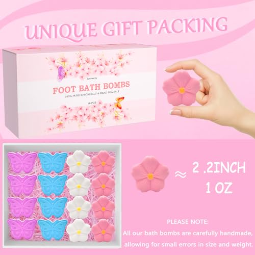 Lanwexy Organic Tea Tree Oil Foot Bath Bombs - 16 Pack Foot Soak Kit