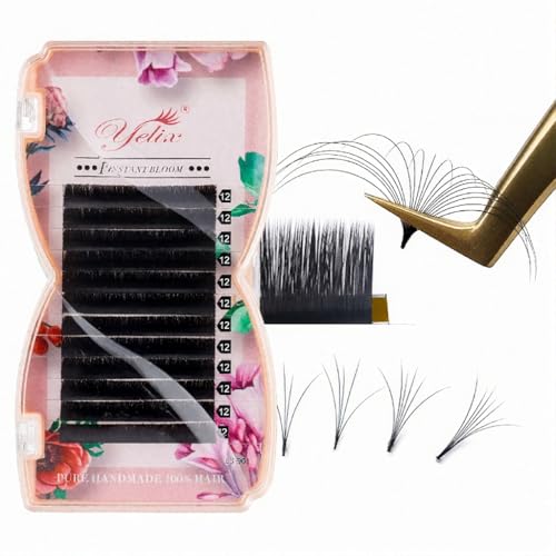 Auto Blooming Self Fanning Lash Extensions 0.05mm CC Curl 8-15mm