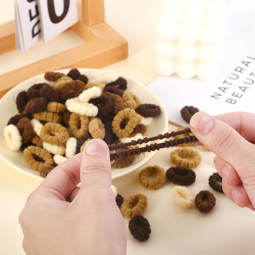 Small Hair Ties for Toddlers & Fine Hair, 100pcs Soft Cotton