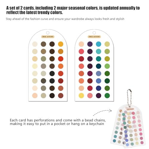 Zynoro True Autumn 12-Season Color Analysis Cards Set for Outfits & Makeup