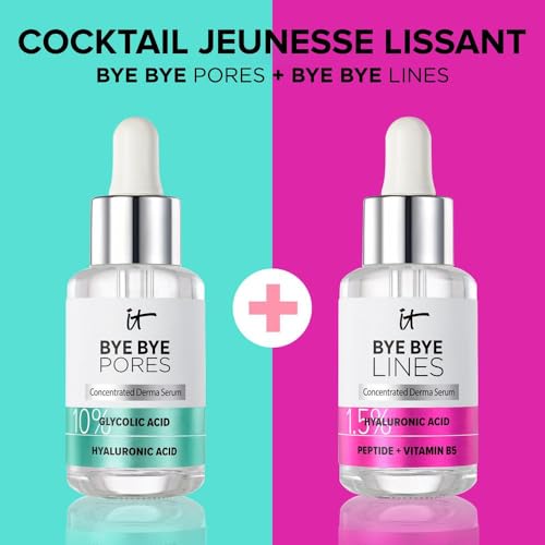 IT Cosmetics Bye Bye Pores 10% Glycolic Acid Face Serum - Visibly Minimizes Pores In 1 Week & Gently Exfoliates to Help Refine Skin¡¯s Texture - With Hyaluronic Acid for Hydration -1 Fl. Oz