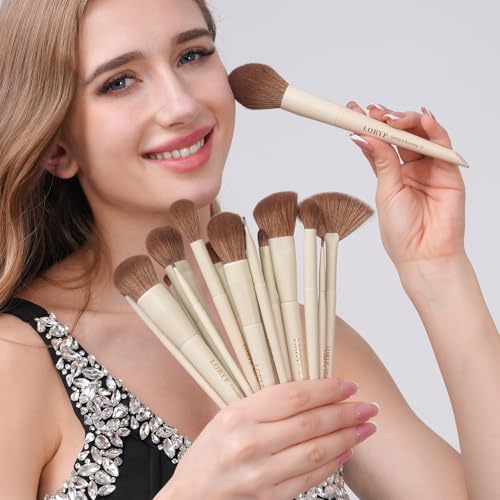LORYP 18-Piece Makeup Brush Set with Face & Eye Brushes