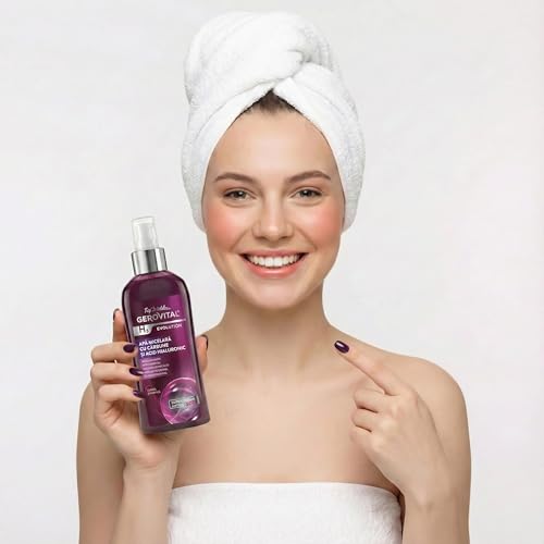 Gerovital EVOLUTION Micellar Water with Hyaluronic Acid and Charcoal, Skin Cleanser and Toner, Hydrating Makeup Remover for All Skin Types, 150 ml