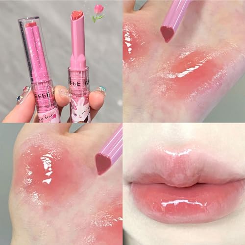 6 Colors Crystal Jelly Lipstick Set, Tinted Heart Shape Lip Balm, Mirror Moisturizing Lip Gloss, Waterproof Long-lasting Nourishing Lip Care Lip Tint Makeup