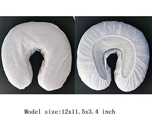 ZMDREAM Disposable Face Cradle Headrest Covers White 75-Pack - Fits Standard Massage & Spa Cushions