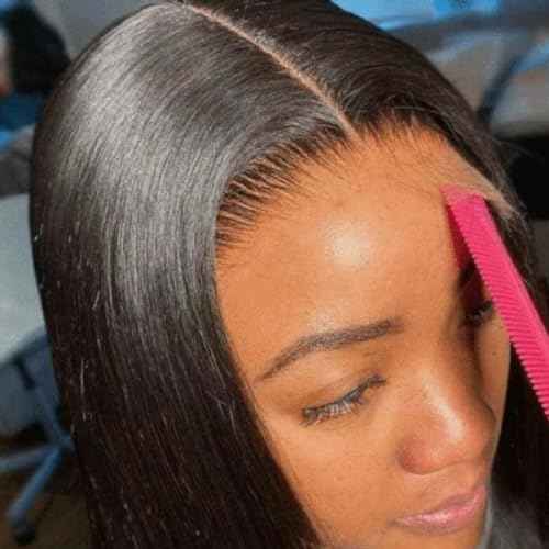 Savasana 4x4 HD Lace Closure Human Hair Straight Pre Plucked with Baby Hair 4x4 Closure for Black Women Skin Like Brazilian Virgin Natural Black 18 Inch