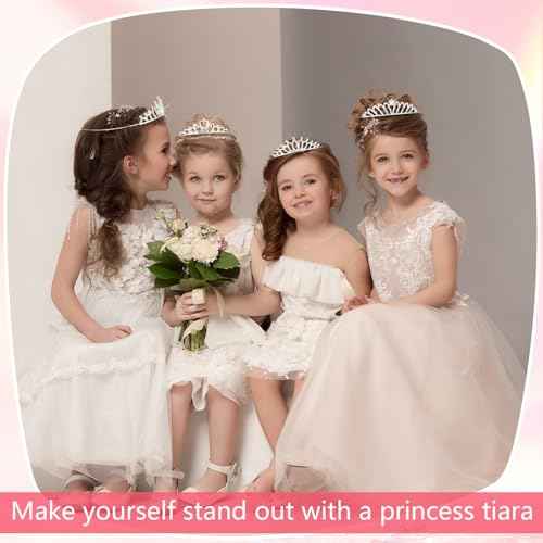 Hicarer 12 Pcs Tiaras for Girls Crystal Tiara Princess Crown for Kids Wedding Birthday