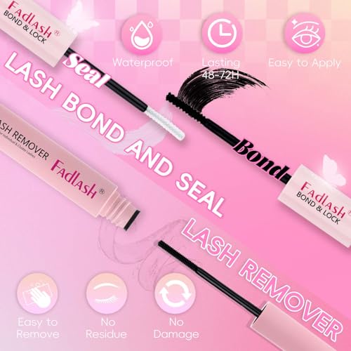 FADLASH DIY Lash Extension Kit with D Curl Cluster Lashes