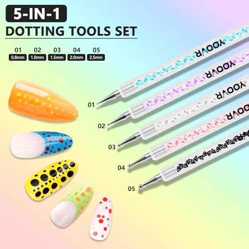 Nail Art Brushes and Dotting Tools, 10pcs Nail Art Design Tool Set, Nail Brushes for Nail Art, French Tip Brush, Liner Brush, Gel Polish & Builder Brush, Manicure Tools for Salon Use & Home DIY