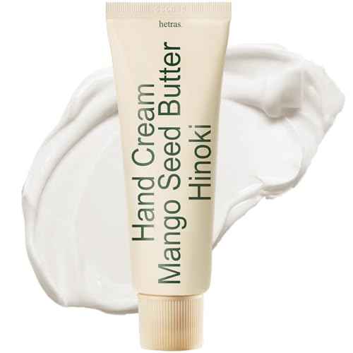 hetras. Perfume Hand Cream | Hinoki - Fresh Cypress Scent | Korean Subtle Perfumed Hand Moisturizer with Mango Seed & Shea Butter | Hydrates, Nourishes & Softens Very Dry Skin, 1.69oz.