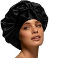 Silk Satin Bonnet for Women - Large Sleep Cap with Tie Band