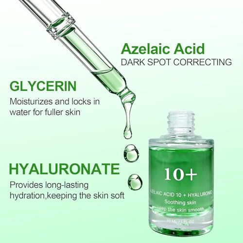 Azelaic Acid 10% Face Serum,Facial Serum for Sensitive Skin, Hyaluronic Acid, Niacinamide (30ml/1.01 fl oz.)