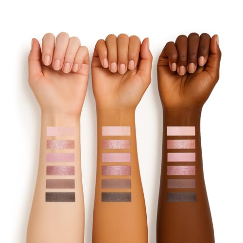 6-Color Neutral Eyeshadow Palette with Brush - Rosy Pink