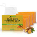 AMVital Turmeric Kojic Acid Soap Bars with Vitamin C, Retinol & Hyaluronic Acid ? Face & Body Soap with Collagen & Shea Butter ? 4-Pack Cleansing Bars for All Skin Types
