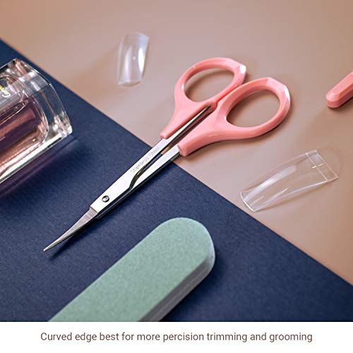 Humbee Curved Grooming Scissors with Cap | Hair, Beard & Facial Trimmer