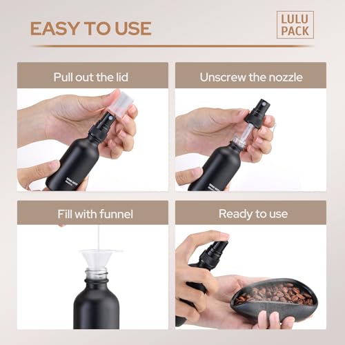 Coffee Dosing Cup with 60ml Spray Bottle - Espresso Bean Mister for Water Spritzer - Measuring Scale Cups for Dose Tray - Coffee Accessories Kit for Sprayer Atomizer Glass Black