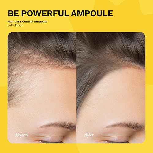 Hair Growth Ampoule with Biotin & Ginger | Controls Hair Loss, Stimulates Scalp & Strengthens Roots | BE Powerful by Ginger Milk | 3-Pack (0.5 fl oz ea)