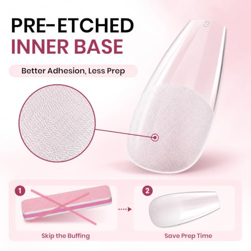 Beetles Soft Gel Nail Tips Coffin Short 12 Sizes 288Pcs, Etched-free
