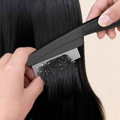 Dandruff Comb 2PC Upgraded Fine Tooth Scalp Detox Comb Lice for Women, Men & Kids Scalp Detoxing, Sweep & Massage Hair Brush Tool with Elegant Box for Hair Care (Pink)