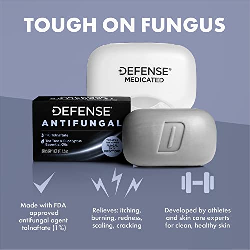 Defense Soap Bar Variety 3-Pack - Original Tea Tree, Peppermint, Oatmeal + Antifungal Medicated Bar Soap + Acne Care Bar Soap 4.2oz | 2% Salicylic Acid, Tea Tree & Eucalyptus Essential Oils