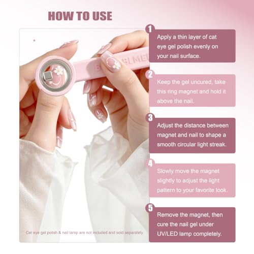 Ring Cat Eye Nail Magnet – Strong Magnetic Force Pink